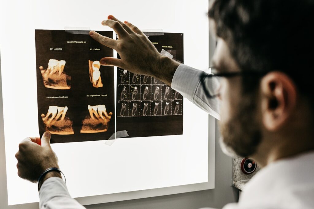 Patient at a dental check-up